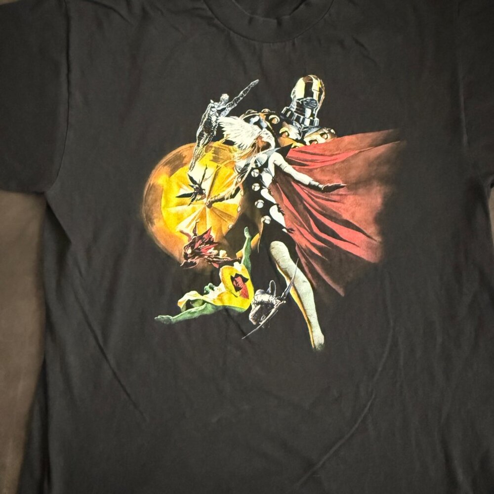 Marvel Comics Black Graphic T-Shirt Featuring Thor & Heroes Adult L - Picture 2 of 5